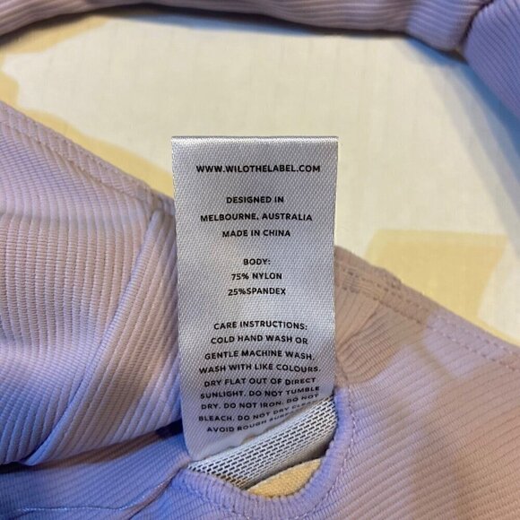 Wilo the Label Women's Ribbed Active Romper Lilac Athleisure Travel Workout NWT - Picture 5 of 6